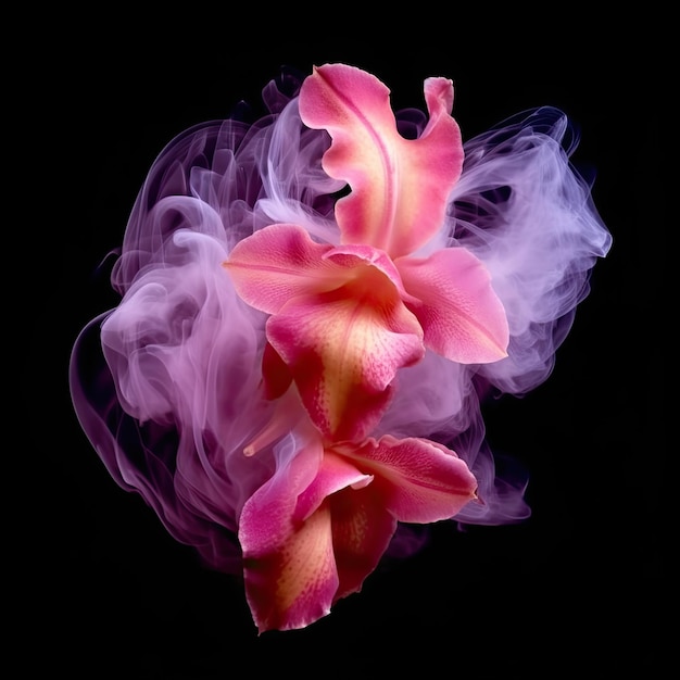 humo de flor de orquidea ai generativo