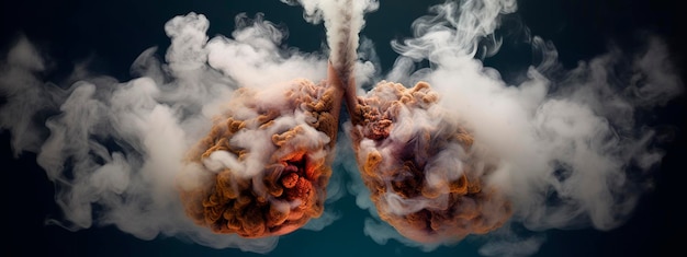 Foto humo de fumar contaminación del aire humo ligero ia generativa