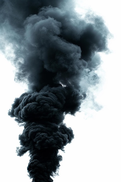 humo negro sobre un fondo blanco