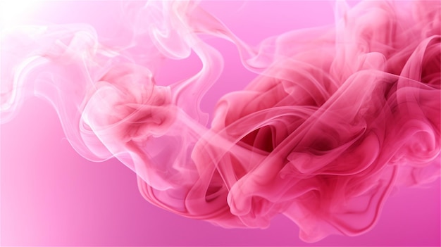 Humo rosa abstracto sobre un fondo blanco El concepto de creatividad y diseño