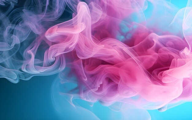 Humo rosado y azul en el agua