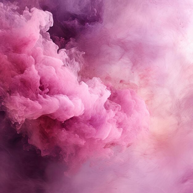 Humo rosado hinchado sobre un fondo oscuro