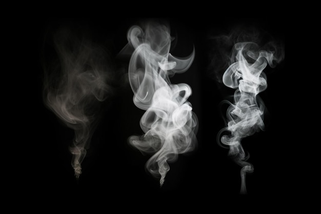 Foto el humo sale de un cigarrillo en la oscuridad ai generative