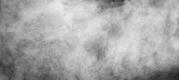 Humo sobre fondo negro Niebla etérea o textura de vapor