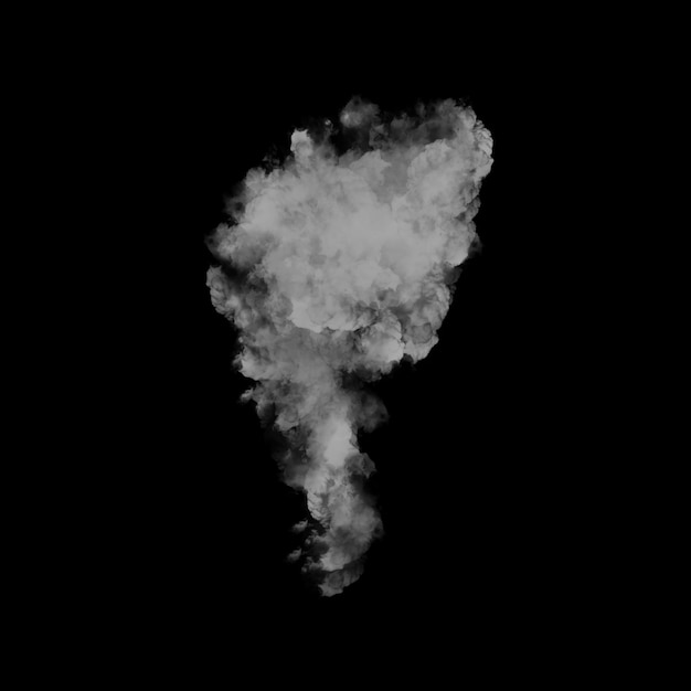 Humo de vapor blanco sobre fondo negro humo blanco nublado
