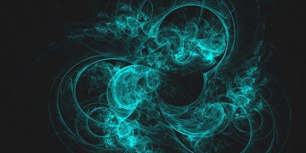 Un humo verde se arremolina en un fondo oscuro