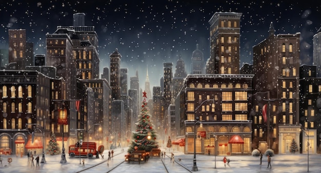 Humor de Natal de conto de fadas Magia de feriado Presentes alegres e ilustração de cartão postal de presentes
