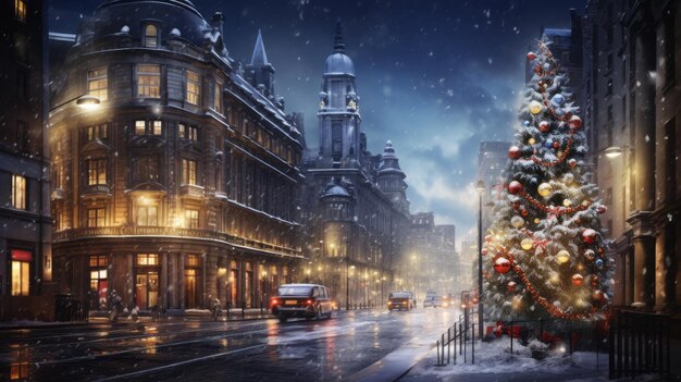 Humor de Natal de conto de fadas Magia de feriado Presentes alegres e ilustração de cartão postal de presentes
