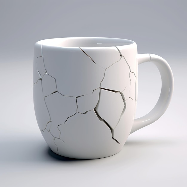 Humorvolles Cracked Cup 3D-Modell kostenlos herunterladen