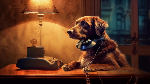 Hund am Telefon