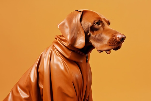 Hund bunt stilvoll lustig Tiermode Latex Konzept Haustierkunst Generative KI