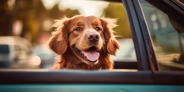 Hund, der aus dem Autofenster schaut