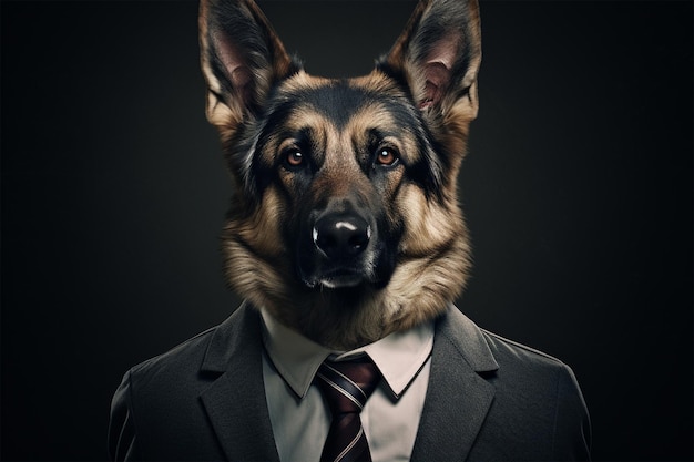 Hund im Business-Anzug