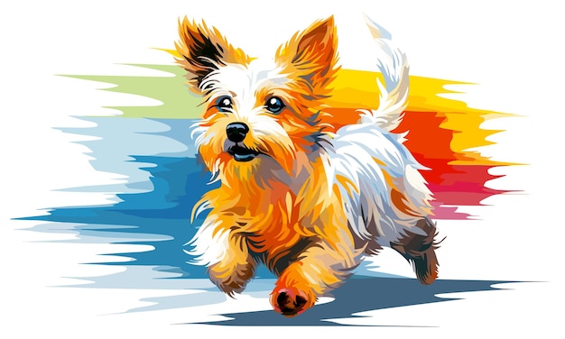 Hund im dekorativen Vektor-Pop-Art-Stil