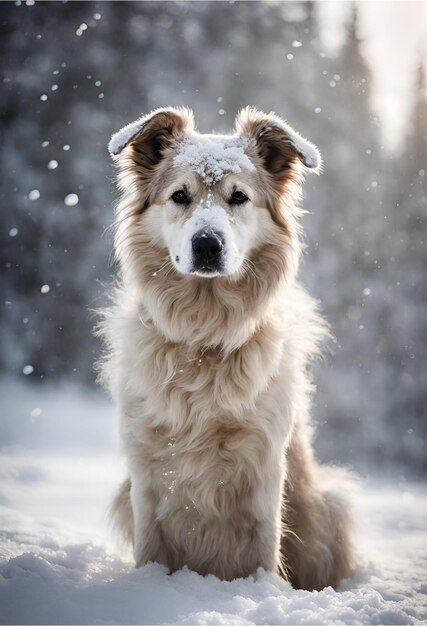 Hund in seinem natürlichen Lebensraum im Winter