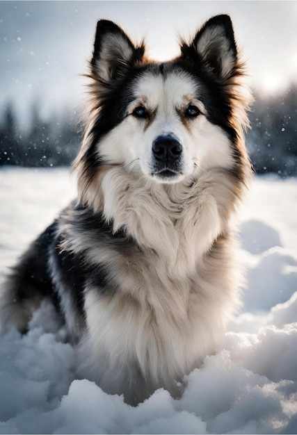 Hund in seinem natürlichen Lebensraum im Winter