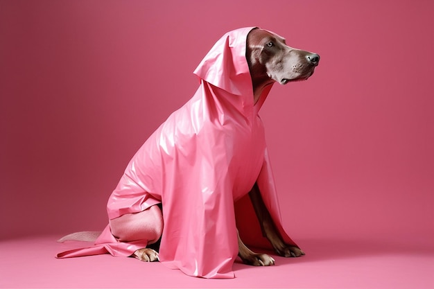 Hund Konzept Haustier Mode bunt lustig stilvoll Latex Kunst Tier Generative AI