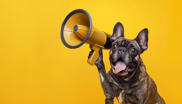 Hund mit Megafon