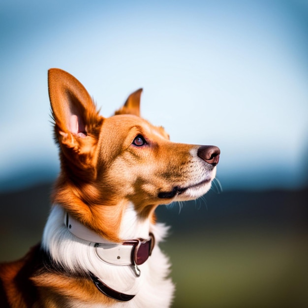 Hund schaut in den Himmel