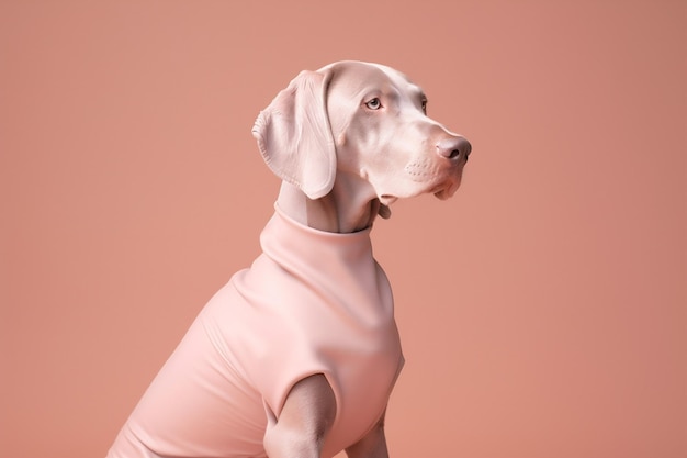 Hund stilvoll bunt lustig Kunstkonzept Latex Tiermode Haustier Generative AI