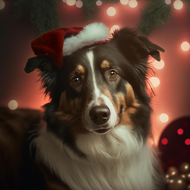 Hund Winterferien Weihnachten heller Hintergrund