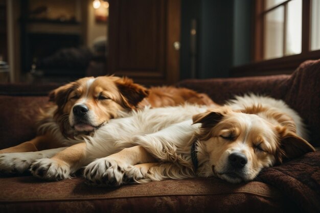 Hunde schlafen Welt-Schlaftag