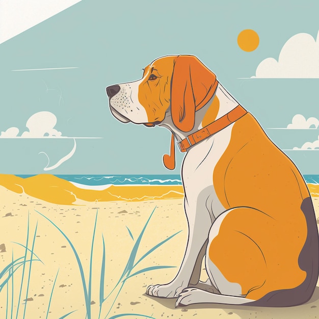 Foto hunde-sommer-vektor-illustration