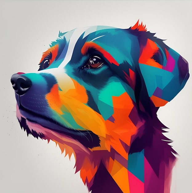 Hundebilder mit wpap art AI generiert