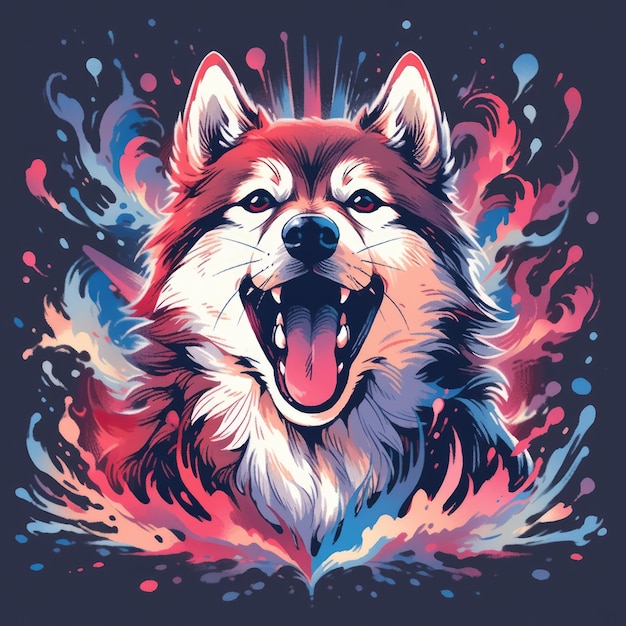 Hundedesigngrafik für T-Shirt