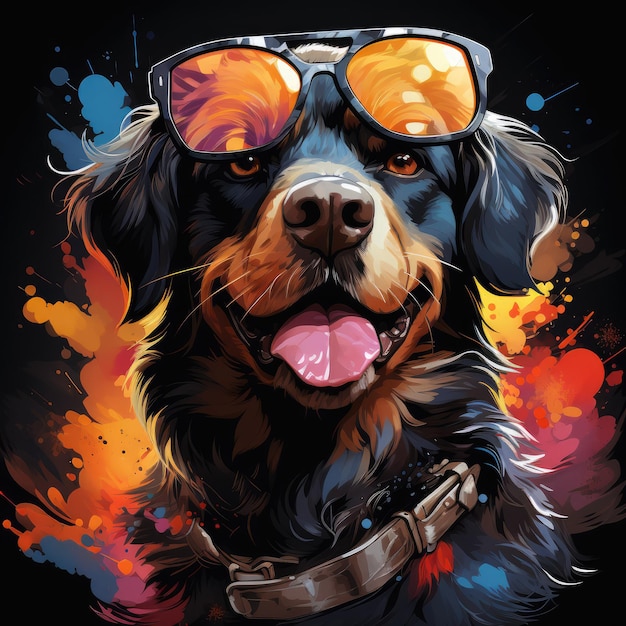 Hundedesigngrafik für T-Shirt