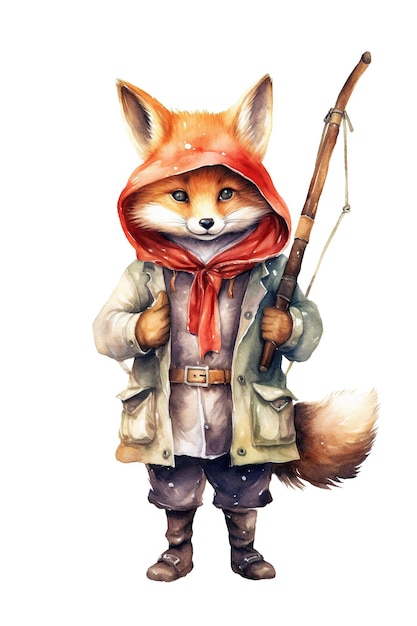 Hunter ranger aquarela clipart isolado no fundo branco com Generative AI