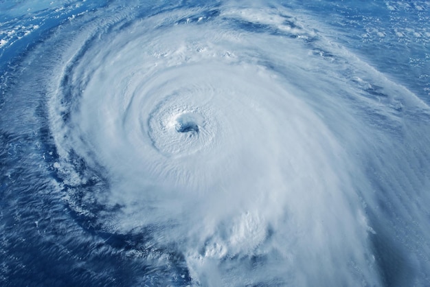 Foto huracán, tornado desde el espacio. elementos de esta imagen proporcionados por la nasa. foto de alta calidad