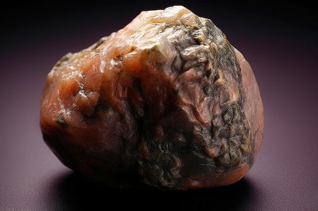 Hureaulite ist ein seltener, kostbarer Naturstein auf schwarzem Hintergrund, der von KI generiert wurde.