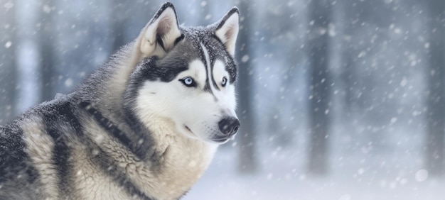 Husky na neve