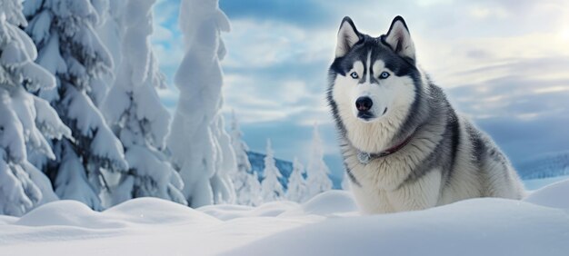 Husky na neve