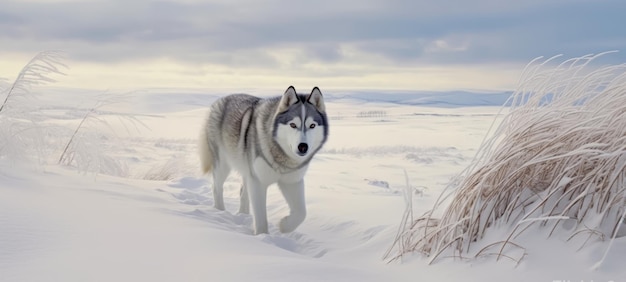 Husky na neve