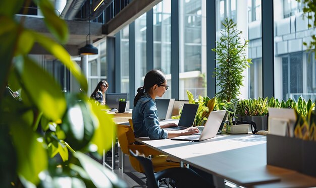 Hybrid-Büro-Nachhaltigkeit umweltfreundlich