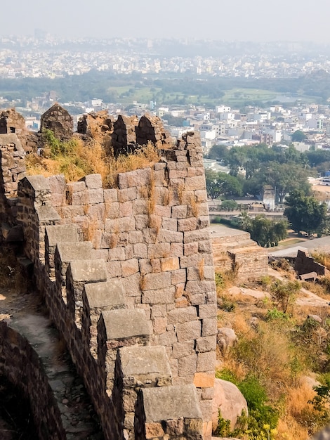 Hyderabad Índia Vista da paisagem urbana de Hyderabad a partir das paredes do forte Golkonda