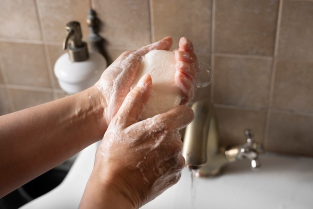 Hygienische Händewaschen ganz nah