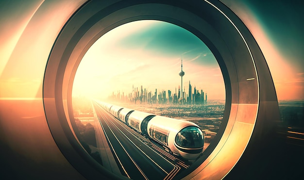 Hyperloop-Transportsystem für Hochgeschwindigkeitsreisen zwischen Städten