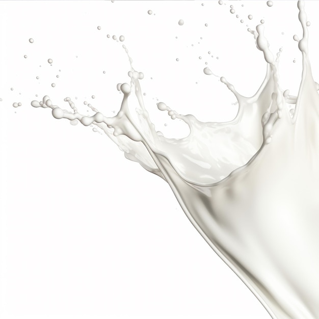 Hyperrealistisches Foto von Milk Splash auf weißem Hintergrund