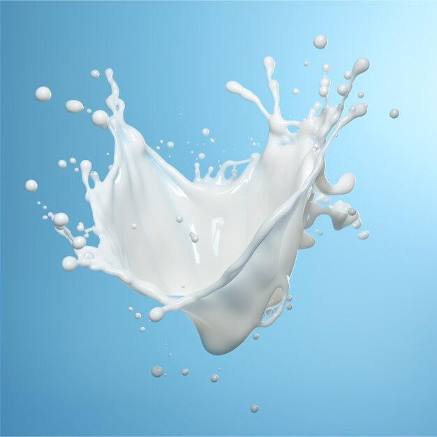 Hyperrealistisches Foto von Milk Splash, isoliert auf einem Hintergrund