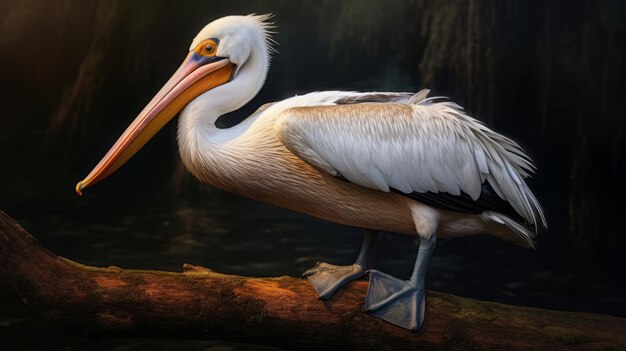 Hyperrealistisches Pelikanporträt im digitalen Kunststil