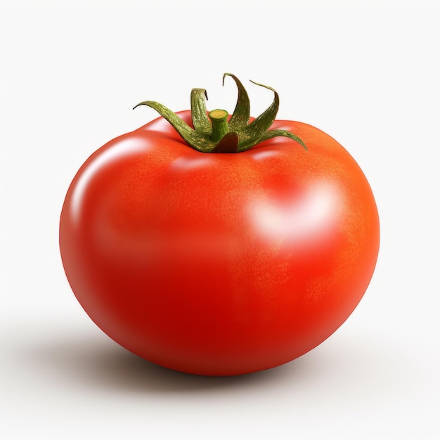 Hyperrealistisches rotes Tomaten 3D-Modell auf isoliertem Hintergrund