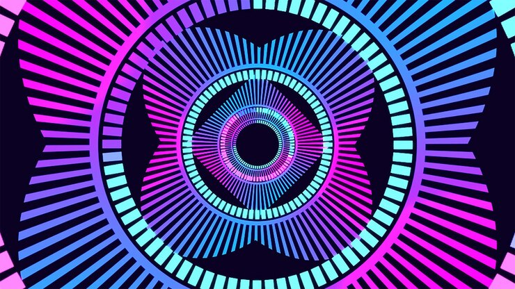 Foto hypnotic neon tunnel visualization