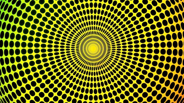 Hypnotische abstrakte animierte bunte Strahlen kleiner Quadrate, die sich im Kreis bewegen und blinken