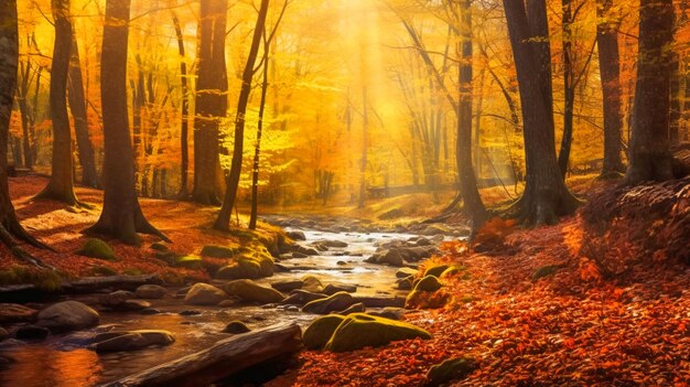 hypnotisierende Herbstlandschaft, die von KI generiert wurde