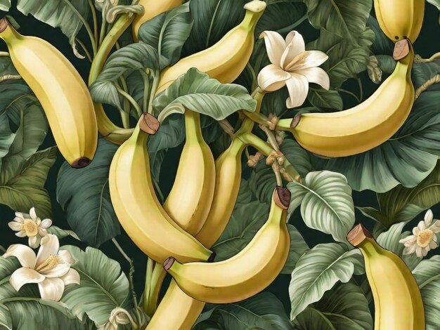 Foto ia 3d gerada a partir de papel de parede de banana