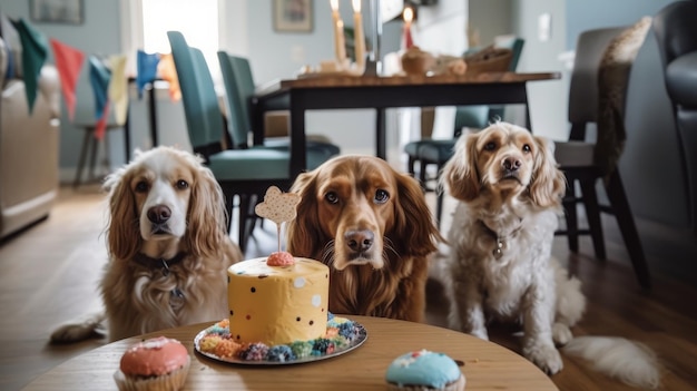 IA de aniversário de cachorro brincalhão gerada