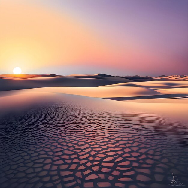 Foto ia de aquarela pintura imagem de paisagem de vasto deserto com vegetação escassa de cacto solitário